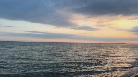 Sunset over the Baltic Sea at Graal-Mritz, Germany: a tranquil coastal land.. Stock Footage 315666134