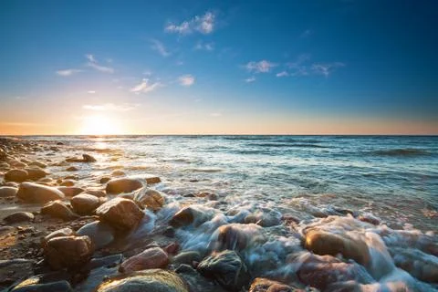 Sunset over the Baltic Sea Stock Photos