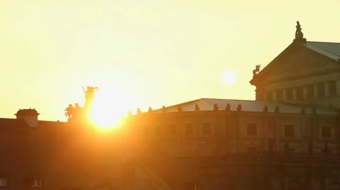 Sunset over Baroque Rococo architecture styles, European culture Stock Footage 43806200