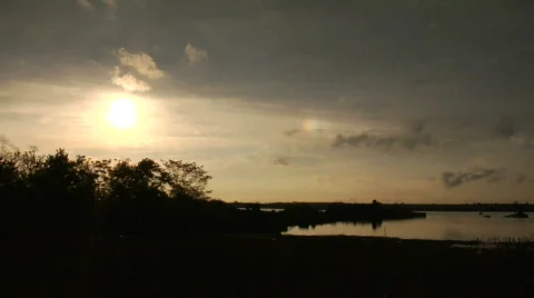 Sunset over bay Stock Footage 178603