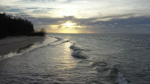 Sunset over the beach at Amity Point, Stradbroke Island, Queensland Stock Footage 209175963
