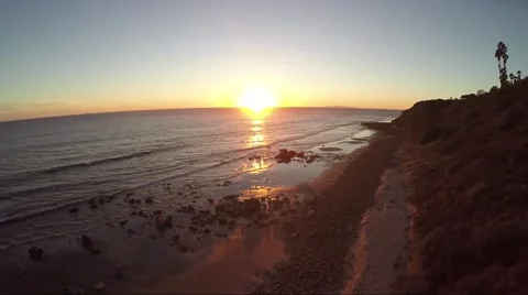 Sunset over beach Stock Footage 58020925