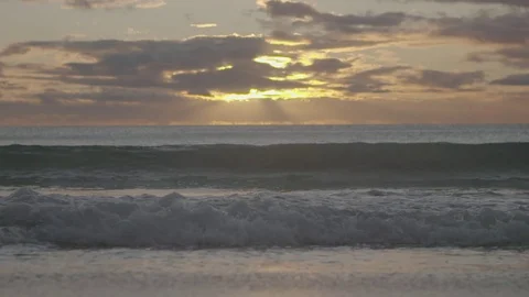 Sunset over the beach Stock Footage 74070638