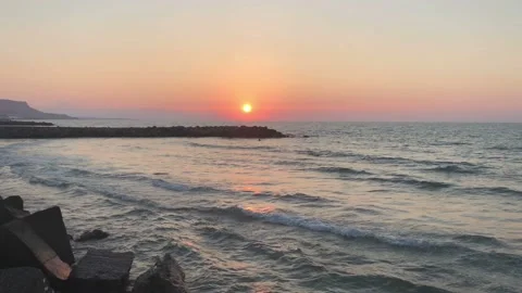 Sunset Over The Beach Stock Footage 94091179