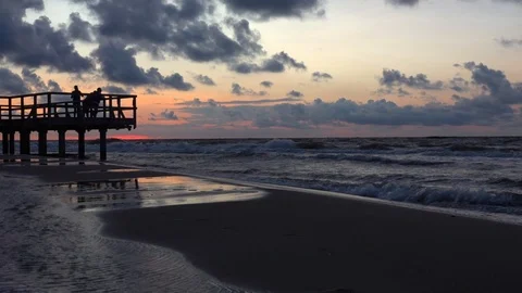 Sunset over the beach Stock Footage 94923565
