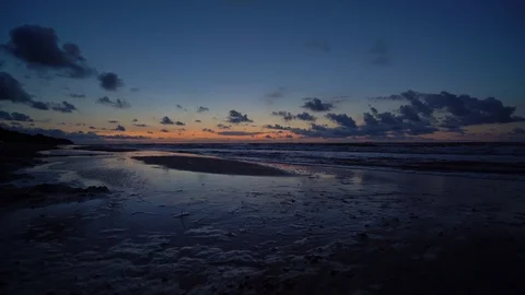 Sunset over the beach Stock Footage 94924505