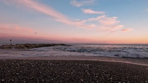 Sunset over the beach Stock Footage 234236393