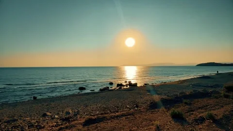 Sunset over the beach Stock Footage 284715099