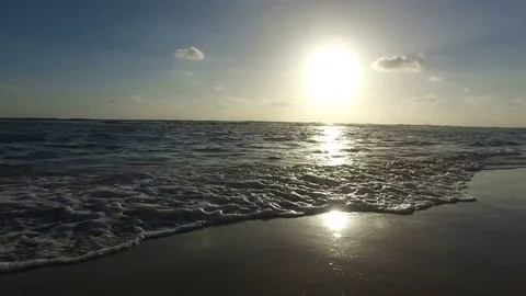 Sunset Over Beach on Mediterranean Sea in Israel Stock Footage 77607449
