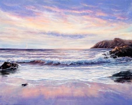 Sunset over beach Stock Photos