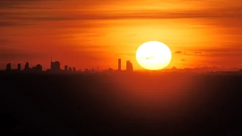 Sunset over Bergamo Stock Footage 248150350