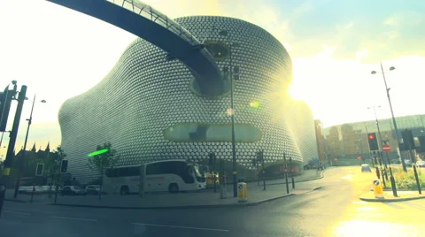 Sunset over Birmingham Bullring Stock-Footage 40100953