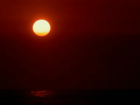 Sunset over Black Ocean 400x300 Stock Footage 528115
