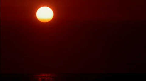 Sunset over Black Ocean HD Stock Footage 528122