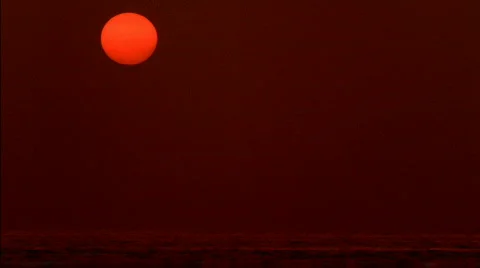 Sunset over Black Ocean HD Stock Footage 529881