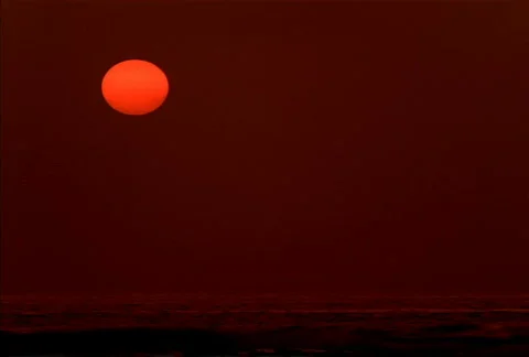 Sunset over Black Ocean NTSC Video stock 529879