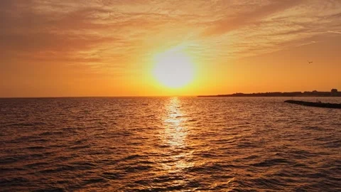 Sunset over the Black Sea in Nesebar, Bulgaria offers stunning views Video stock 322772617