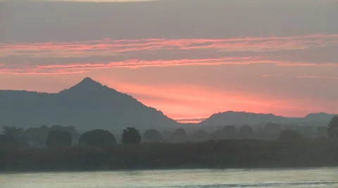Sunset Over The Blue Nile, South Sudan Stock Footage 54200900