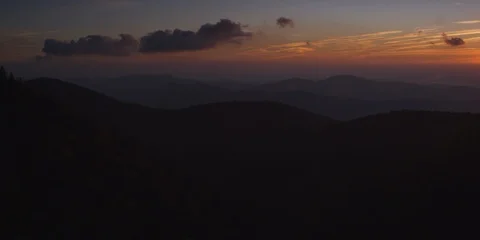 Sunset over the Blue Ridge Mountains from the Blue Ridge Parkway Stock Footage 103397167