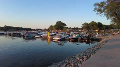 Sunset over boats Stock Footage 157559324