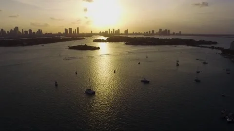 A sunset over a body of water Stock Footage 155460593