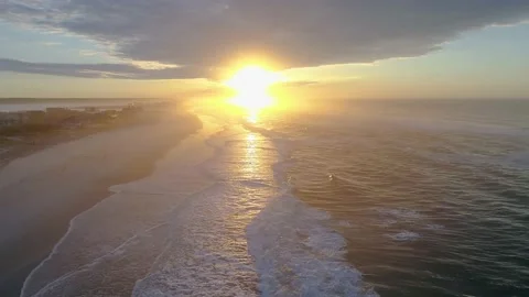 A sunset over a body of water Stock Footage 155464267