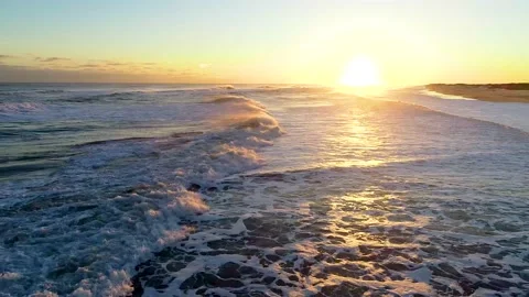 A sunset over a body of water Video stock 155466068