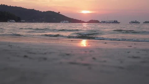 A sunset over a body of water Video stock 155593729