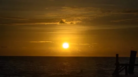 A sunset over a body of water Stock Footage 156021342