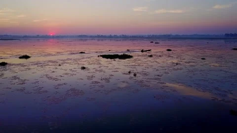 A sunset over a body of water 스톡 동영상 156845992