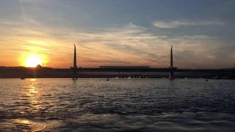 Sunset Over Bosphorus Stock Footage 84263118