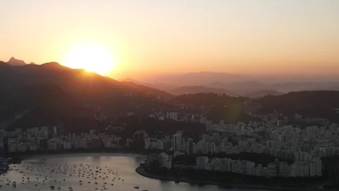 Sunset over Botafogo in Rio Stock Footage 73074794
