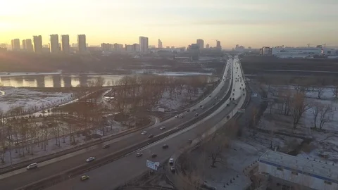 Sunset over the bridge 库存影片 89661941