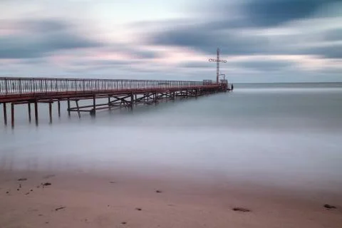 Sunset over the bridge Stock-Fotos