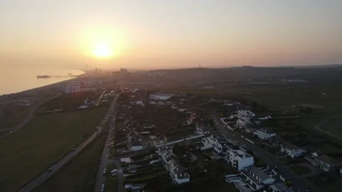 Sunset over Brighton, England Stock Footage 201874970
