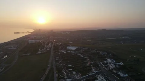 Sunset over Brighton, England Stock Footage 201875724