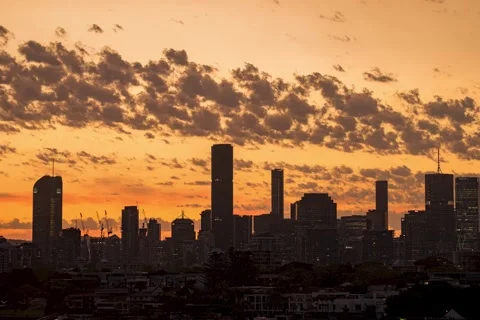 Sunset over Brisbane, Australia Video stock 285287191