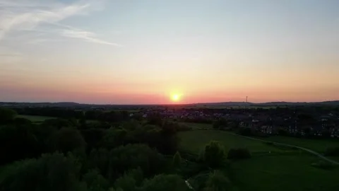 Sunset over Buckingham Park Stock Footage 242571440
