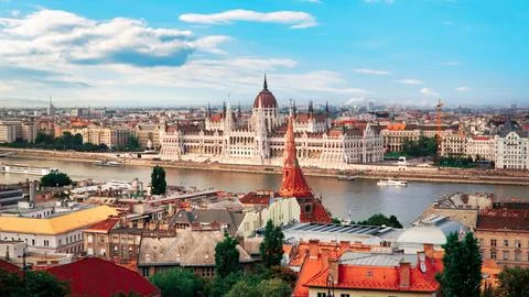 Sunset over Budapest Stock Photos