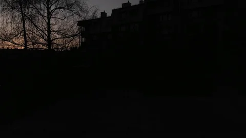 Sunset  over the buildings Stock Footage 88302026