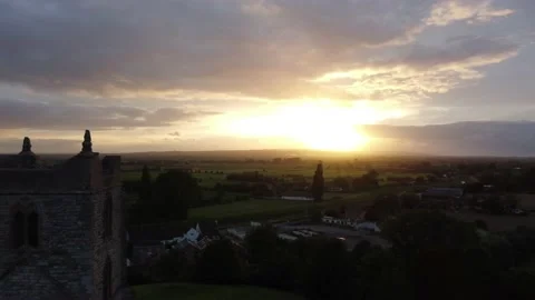 SUNSET OVER BURROW MUMP A HISTORIC LANDMARK AND HILL Stock Footage 162928994