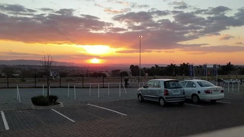 Sunset over a busy road Video stock 151246526