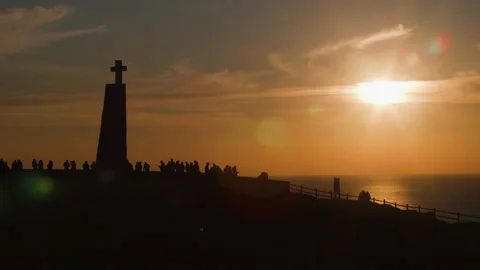 Sunset over Cabo da roca Stock Footage 170006128