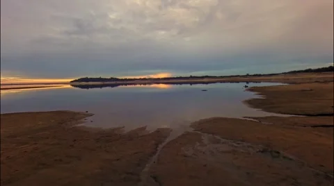 Sunset over a calm lake Stock-Footage 46460362