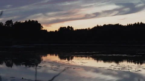 Sunset Over Calm Lake Lyse Stock Footage 324961863