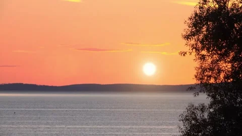 Sunset over calm ocean. Stock Footage 306285720