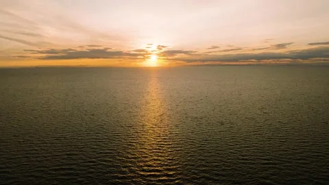 Sunset over calm ocean waters. Koh Tao, Thailand. Stock Footage 304811926