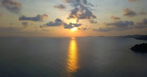 Sunset over the calm sea Stock Footage 88973010