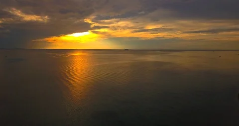 Sunset over the calm sea Stock Footage 89051882