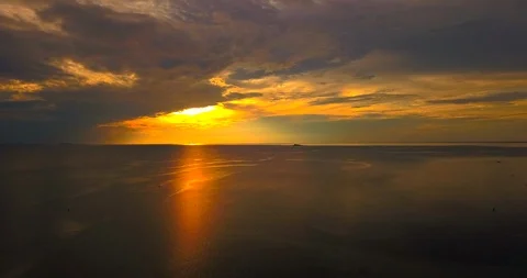 Sunset over the calm sea Stock Footage 89052015